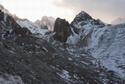 Ala Archa National Park glaciers. Kyrgyzstan Mountains